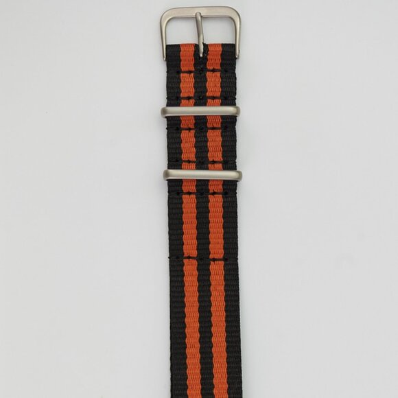 Hadley-Roma 22mm Orange & Black Military Style Nylon Watch Strap/Band, MS4230 - Picture 1 of 2